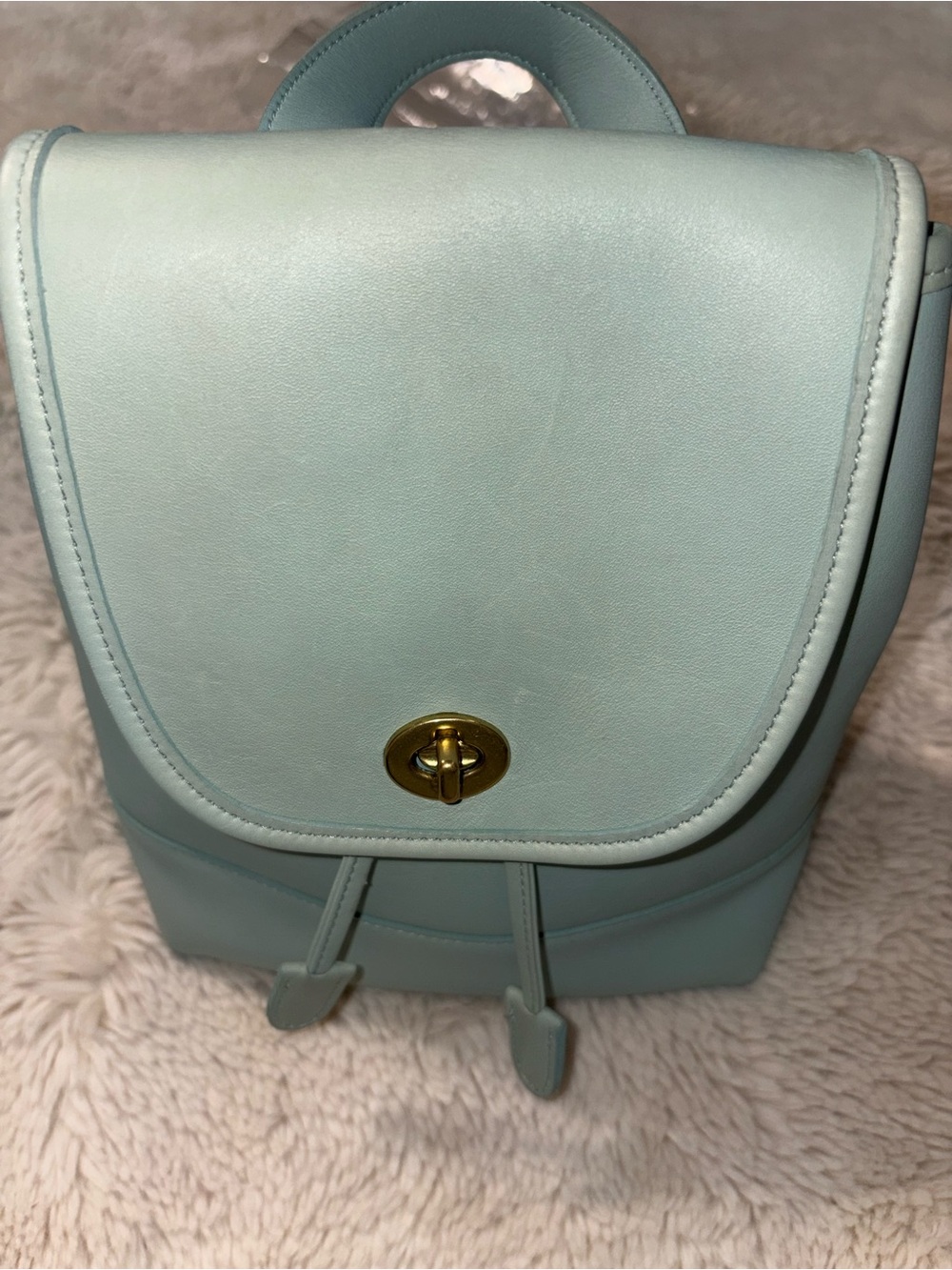 VTG (rare light green) PRISTINE COACH SMALL LEATHER DAYPACK